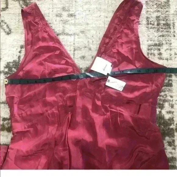 NEW Anthropologie Embroidered Silk Jumpsuit Romper PINK Sz M By Elevenses - Picture 2 of 10